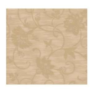   Floral Jacobean Wallpaper, Sandy Beige/Deep Tan