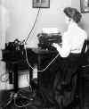 Stenographer with typewriter and transcribing machine (29738 bytes 