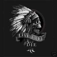 LIVE FREE OR DIE Freedom INDIAN Skull Bandanas *US MADE  