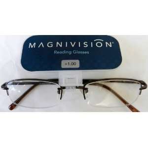  Magnivision Reading Glasses, Mason, +1.00 Health 
