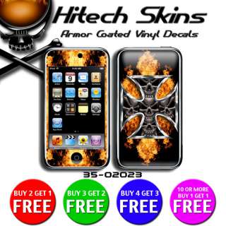 iPod Touch 3rd gen skin   SKULLS IRON CROSS ON FIRE  
