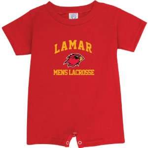  Lamar Cardinals Red Mens Lacrosse Arch Baby Romper 