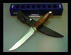 GERMAN HANDMADE LINDER BOWIE KNIFE WITH LEATHER HANDLE & SHEATH 440 A 