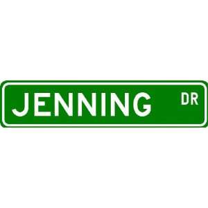  JENNING Street Sign ~ Personalized Family Lastname Sign 