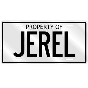  PROPERTY OF JEREL LICENSE PLATE SING NAME
