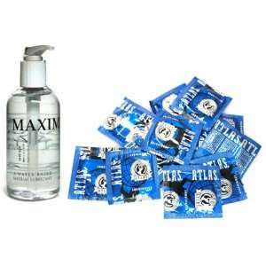 Atlas Premium Latex Condoms Lubricated 48 condoms Maximus 250 ml Lube 