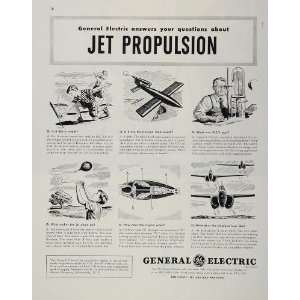  1944 Ad General Electric Jet Propulsion Engine Plane 