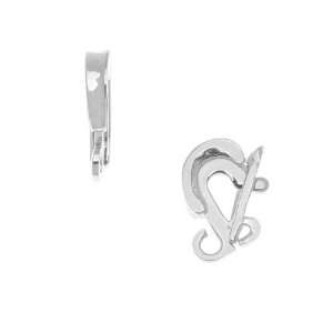  Rhodium Plated Clasp Bail For Hanging Pendants 15x3mm 