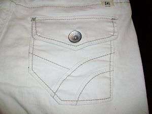 New~lei womens junior size sz 9 white shorts low rise flap pockets 