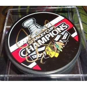 Joel Quenneville Signed Hockey Puck   *BLACKHAWKS* STANLEY cup 