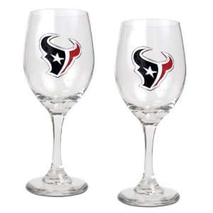    Houston Texans 2pc Wine Glass Set   Primary Logo