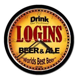  LOGINS beer and ale cerveza wall clock 