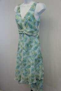 Karin Stevens Petites Blue/Green Floral/Paisley Dress 6  
