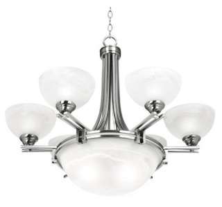 NEW BEAUTIFUL BRUSHED NICKEL 2 TIER CHANDELIER WITH 6 UPLIGHTS AND 1 