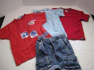Lot of 4 Baby Boy Shorts Shirts Size 4T Old Navy+Others  