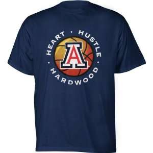  Arizona Wildcats Navy Hardwood T Shirt