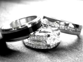 pcs his hers unisex STERLING SILVER and STAINLESS STEEL Wedding 