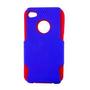  IPHONE 4 & 4S 2 IN 1 HYBRID SILICON CASE BLUE / RED Cell 