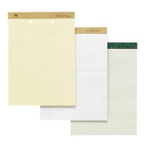 Evidence Legal Ruled Legal Pad, Letter Size, Canary, 50 Sheets/Pad, 12 