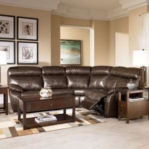  Market Square Saginaw Sectional in Coffee with Power