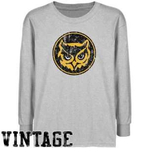  Kennesaw State Owls Youth Ash Distressed Logo Vintage T 
