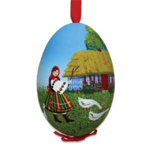   Keeper Hand Painted & Signed Turkey Egg Ornament Patio, Lawn & Garden