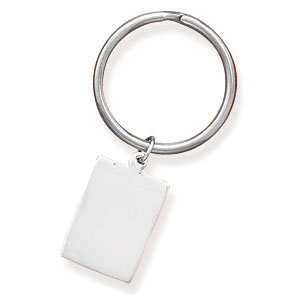  Pewter Key Ring with Rectangle Tag Jewelry