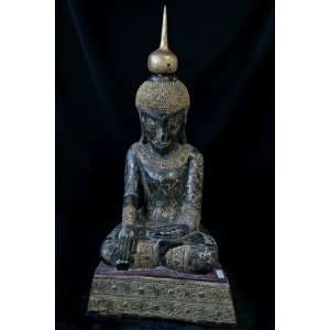  Reproduction Laos Sitting Buddha statue 26 in Handmade 