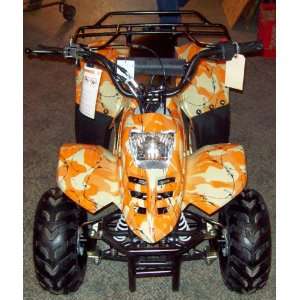  2009 Gas Powered 110cc (orange camo) Kids Quad/atv/4 
