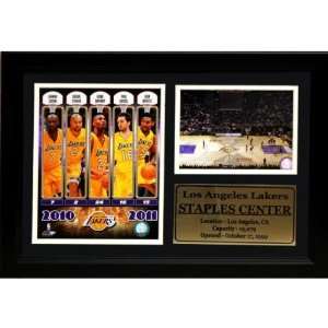  687478   2011 LA Lakers on a 12X18 Deluxe Stat Frame Case 