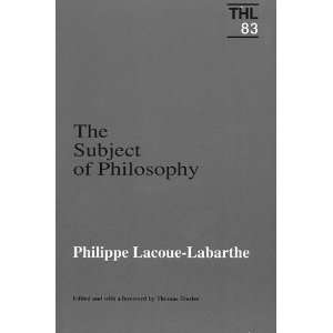   of Literature, 83) [Paperback] Phillipe Lacoue Labarthe Books