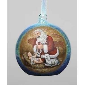  Pack of 6 Kneeling Santa Claus & Baby Jesus Lighted Glass 