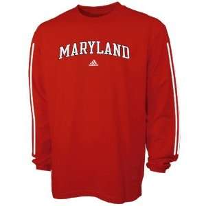  adidas Maryland Terrapins Red Primary Long Sleeve T shirt 