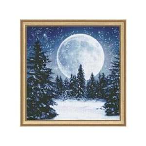  Kustom Krafts Winter Moon Counted Cross Stitch Kit Arts 