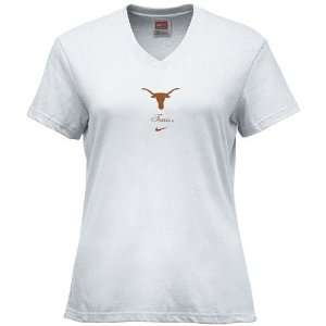  Nike Texas Longhorns White Ladies Classic Logo T shirt 