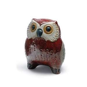  Lladro Porcelain Figurine Small Owl Red