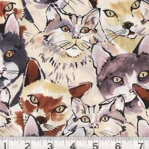 45 Wide Cat Call Natural Fabric By The Yard Arts 