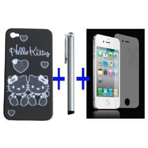  For iPhone 4G Lot of 3 Items Hello Kitty Black Snap Slim 