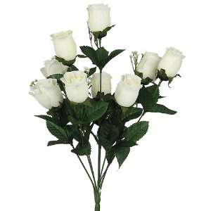  17 Elegant Silk Rose Flowers Bush Wedding Bouquet   Cream 