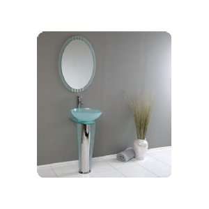   FVN1053 Modern Glass Bathroom Vanity w/ Mirror