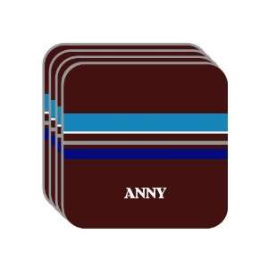 Personal Name Gift   ANNY Set of 4 Mini Mousepad Coasters (blue 