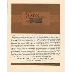 Clark Grave Vault Ad from September 1930 