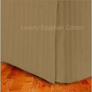   Egyptian Cotton KING Tailored Bed Skirt BRONZE Stripe