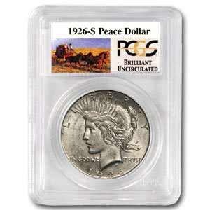  1926 S Brilliant Uncirculated PCGS Stage Coach Silver 