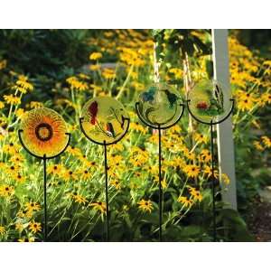  Sunflower Fused Glass Garden Stake Patio, Lawn & Garden