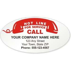  Hot Line for Service Label Fluorescent Paper, 4 x 2 