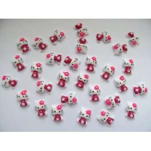 Nail Art 3d 40 Pieces Hot Pink Hello Kitty for Nails, Cellphones 1.3cm 