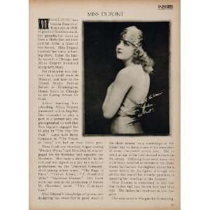  1923 Miss Dupont Silent Film Actress Biography Print 