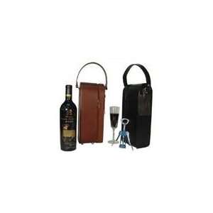  Black Leather Single Wine Case Holder (#21 02)