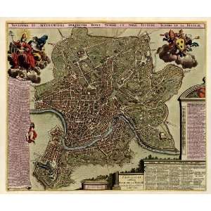  Antique Map of Rome, Italy (c1710) by Jacob De La Feuille 